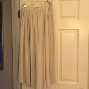 Eileen Fisher cream wide leg cropped pants